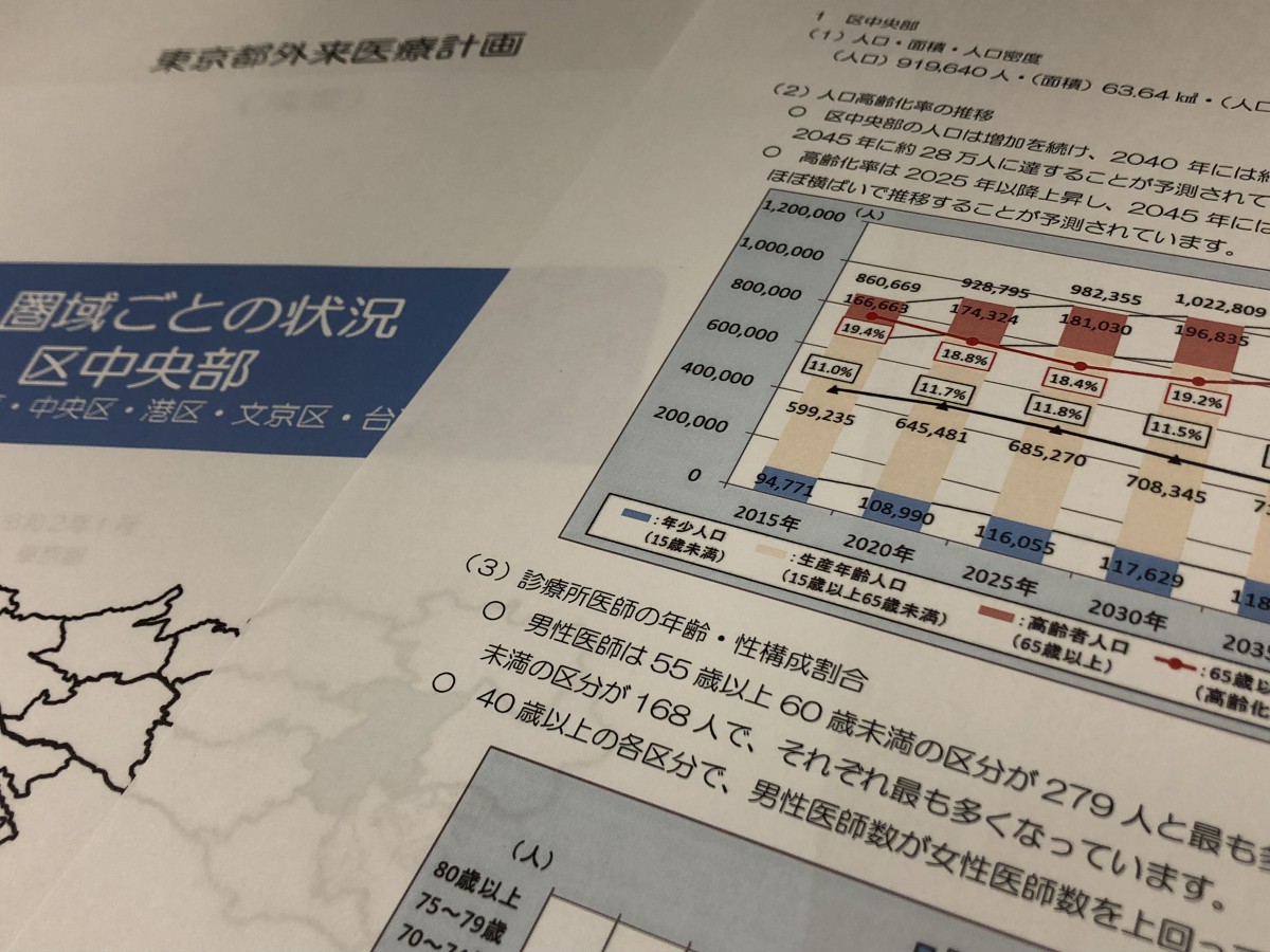 東京都が公表した「東京都外来医療計画」の素案